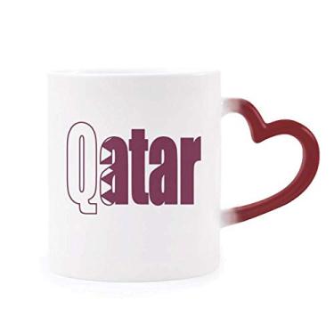 Imagem de Caneca Sensível ao Calor com Nome da Bandeira do País, Canecas Divertidas, Xícara de Grés que Muda de Cor Vermelha