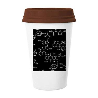 Imagem de Caneca de ilustração de estrutura molecular química preta Caneca copo de cerâmica vidro bebendo café
