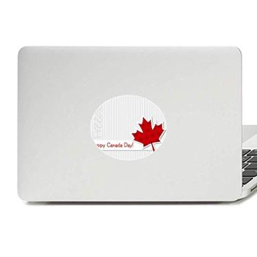 Imagem de Adesivo de notebook Happy Canada Day Vertical Grain Maple Leaf Vinil Emblema Gráfico Laptop Decalque