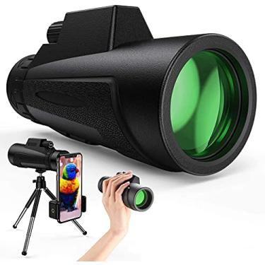 Imagem de Telescópio monocular 12X50, tripé HD de alta potência, bolso à prova d'água para observação de pássaros adultosJogo de acampamento, Viagem de acampamento aplicável a todos os modelos de telefones celulares