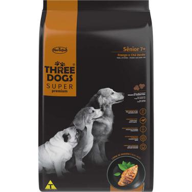 Imagem de Ração Seca Three Dogs Super Premium Frango e Chá Verde para Cães Sênior 7+ - 3 Kg
