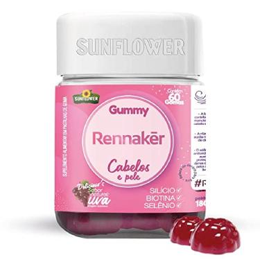 Imagem de Rennaker (Gummy Hair) 60 gomas 3g - Biotina, Silício, Selênio, Cromo - Sunflower