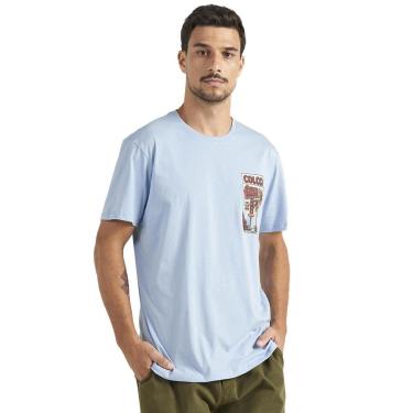 Imagem de Camiseta Colcci Masculina Regular Tropical Club Azul Claro-Masculino