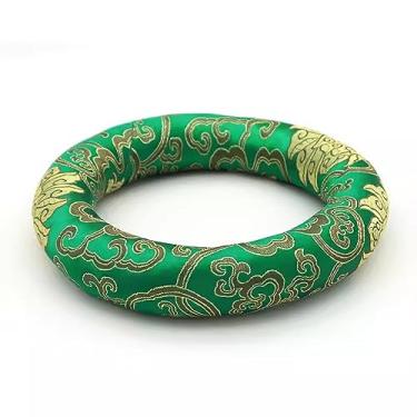 Imagem de Almofada para tigela de canto de cristal, almofada de brocado de seda feita à mão para cálice de tigela de som, tigela de chakra, tigela de canto tibetana (Color : Green_12 Inch Bowl)