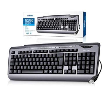 Imagem de Teclado Ultra Multimídia ABNT2 Padrão Brasileiro Exbom BK-170M, preto, 3338