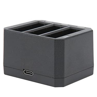 Imagem de Conjunto de Carregador de Bateria para Câmera, Carregador USB de Câmera Esportiva de 3 Canais Com Luz Indicadora de Carregamento, Design de Circuito de Segurança, para Câmeras