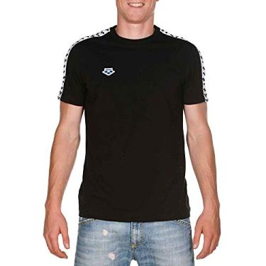 Imagem de Arena Camiseta masculina listrada Arena adulto unissex, preta - branca e preta (EUA), grande EUA