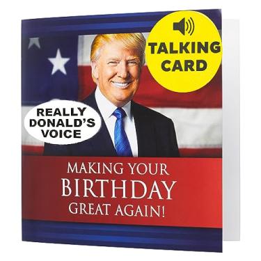 Imagem de OUR FRIENDLY FOREST Cartão de aniversário Talking Trump com voz real de Trump - Cartões de aniversário Trump para homens, presentes de Donald Trump para homens, cartão de aniversário engraçado para