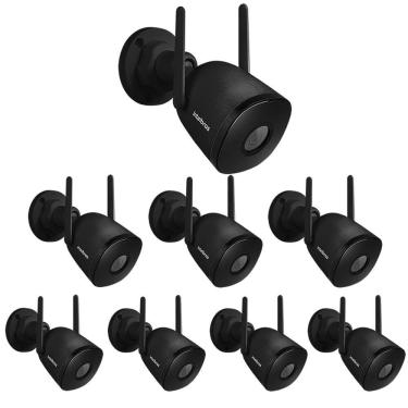 Imagem de Kit 8 Câmeras Inteligente Wi-Fi, Zoom e Áudio Externa iM5 SC Black Intelbras