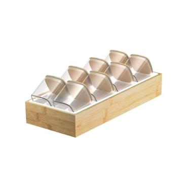 Imagem de Organizador de Temperos para Gavetas de Bambu Keep Ou 9 peças 38 x 15,8 x 11,5 cm Cor:Bambu