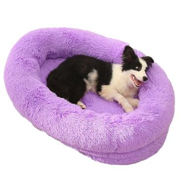 Imagem de TYMONT - Cama para Cães Grandes - Lavável e Calmante com Capa Removível - Durável e Macia com Fundo Antiderrapante (Purple, L)