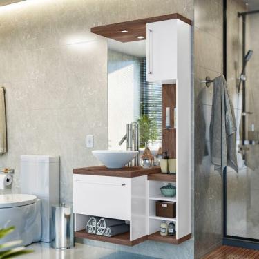 Imagem de Gabinete Para Banheiro Espelhado 2 Portas 4 Nichos Arezzo Cel