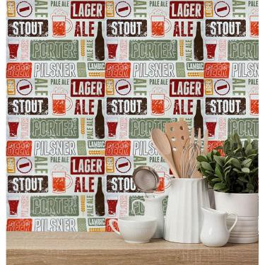 Imagem de Papel de Parede Retro Adesivo Autocolante 5Metros Resistente Lavável Copa Cozinha Área Gourmet