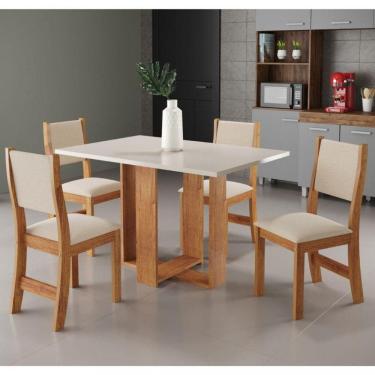 Imagem de Conjunto Sala de Jantar Mesa Palácio 4 Cadeiras Sol Viero