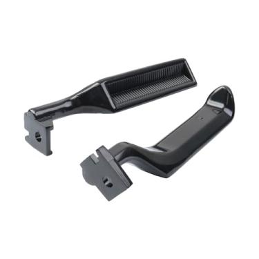 Imagem de 2 peças maçaneta de porta preta interior de metal dianteiro esquerdo do motorista lado do passageiro substitui E7TZ-1522601-A E7TZ-1522600-A 77177 77178 maçaneta da porta compatível com Ford Bronco