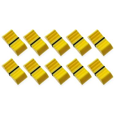 Imagem de XHSESA 24 mm x 12 mm x 11 mm Console Mixer Slider Fader Knobs Substituição para Potenciômetro Cinza Knob 10 peças (amarelo)