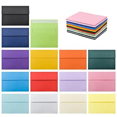 Imagem de VANRA Pacote com 150 envelopes coloridos para convites Envelopes A7 a granel para cartões comemorativos 12 x 17 cm, convites de casamento, fotos (15 cores sortidas)
