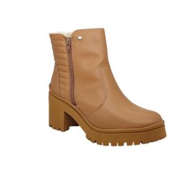 Imagem de Bota Coturno Feminina Salto Bloco Grosso Pelinhos Ramarim 2350102-Feminino
