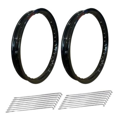 Imagem de Par Aro De Moto Aluminio Preto Brilhante Titan Fan 125/150/160 + Raio