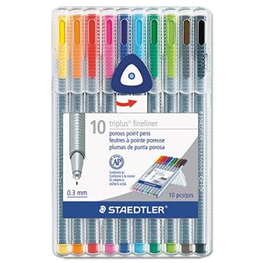 Imagem de Staedtler Marcador Fineliner Triplus 334SB10A6, à base de água, conjunto de 10 cores