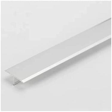 Imagem de Tira de transição de piso em forma de T para cobertura de costura de piso Faixa de cobertura de lacunas de piso cortáveis ​​para transição entre pisos não nivelados, F, 90 cm/35,4" L