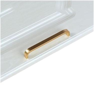 Imagem de Armário de porta de cozinha alça reta puxar botões de porta de ferragem e alças de alumínio de melhoria da casa, ouro 96mm