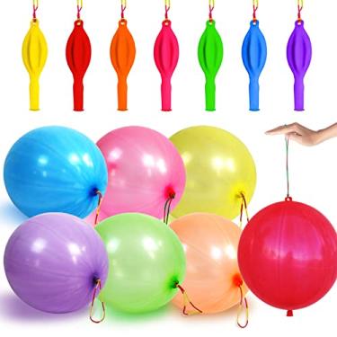 Imagem de LEEZZIZZ 30Pcs Punch Balloons, Thickened Neon Punching Balloon Heavy Duty with Rubber Band Handle Birthday Party Favors for Kids Weddings Goodie Bag Supply