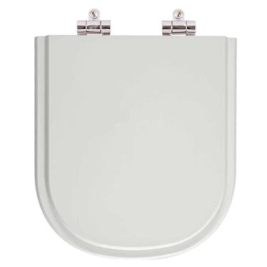 Imagem de Assento Sanitário Poliester Soft Close Life Cinza Prata para vaso Celite