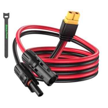 Imagem de Bateria Power Cabo de extensão adaptador de conector solar de 9,5 m para XT60, painel solar de 12 AWG para XT60, painel solar dobrável, estação de energia portátil, gerador solar (1 peça)