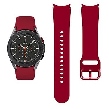 Imagem de Pulseira para Galaxy Watch 5 de 40 mm e 44 mm/Galaxy Watch 5 Pro 45 mm/Galaxy Watch 4 40 mm 44 mm/Galaxy Watch 4 Classic Band 42 mm 46 mm, pulseira esportiva de silicone de 20 mm para mulheres e homens, Official Wine Red