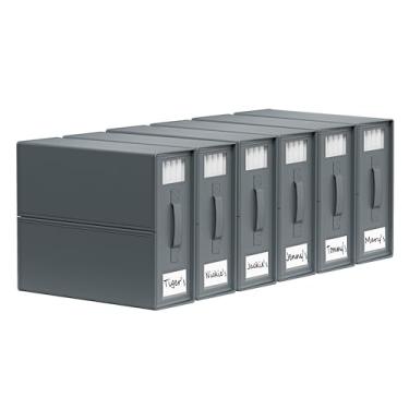 Imagem de SheetCube Organizadores de lençol e armazenamento, pacote com 6, organizador de armário de linho dobrável com janela e etiqueta, caixa de armazenamento de pasta de cama para cobertor, conjunto de capa