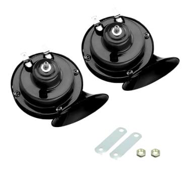 Imagem de Sinytuto Pack-2 buzinas de caracol de carro, kit de substituição de buzina automotiva 12V 300DB, alto-falante de alarme de segurança à prova d'água, universal para a maioria dos carros, caminhões e