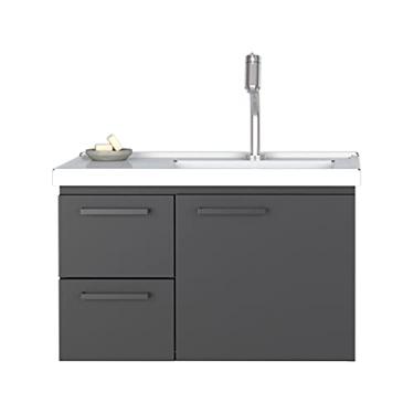 Imagem de Gabinete para Banheiro em Aço Romã Preto - Cozimax