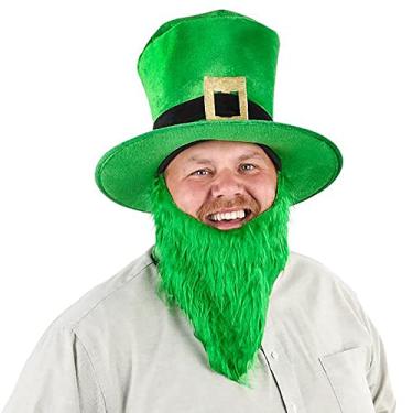 Imagem de The Dreidel Company Chapéu e barba do Dia de São Patrício, fantasia verde de duende, chapéu e barba irlandeses, lembrancinha de festa, acessórios de roupa de fantasia, suprimentos de festa