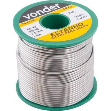 Imagem de Estanho fio 1,5mm 40x60 500g carretel - Vonder