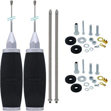 Imagem de 2 Antena Móvel Px Inox 11m Maria Mole 2,70 metros Alongador 60cm Paraf