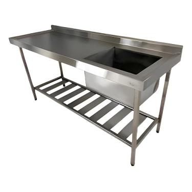 Imagem de Pia De Inox Industrial 140x60x90 Cm Cuba Direita Nortinox