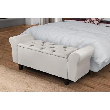 Imagem de Recamier Baú Lara 130 cm Sapateira Quarto Puff Closet Nicho Organizado