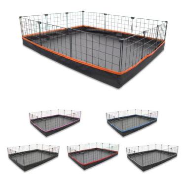 Imagem de Cercado Aramado 90x120cm Preto com Bandeja Higiênica Nylon Laranja - I