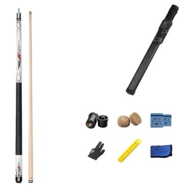 Imagem de CQBXRD Taco de bilhar taco de bilhar taco de sinuca de madeira de bilhar bar taco de sinuca (um taco de sinuca + acessórios + barril A, 13 mm)