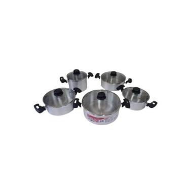 Imagem de Conjunto De Panelas Grossas Jateadas E Tampas De Vidro 5 Pçs - Mp Alum