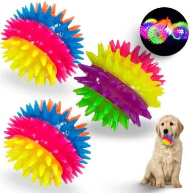Imagem de Kit 3 Bolinhas para cães Bola Led 4 cores para cães e gatos Pets Brinq