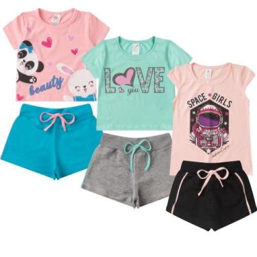 Imagem de Kit 6 Peças Infantil Menina Roupa De Calor Conjunto Verão - Aymee, Col