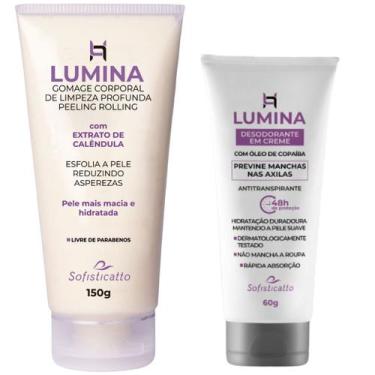 Imagem de Kit Lumina Desodorante Creme Axilas Suvaco Anti Transpirante e Esfolia
