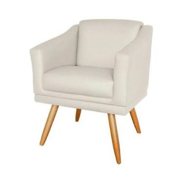 Imagem de Poltrona Decorativa San Diego Sala de Estar Tecido Veludo Bege Kimi De