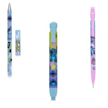 Imagem de Kit escolar Caneta, Lapiseira Caneta Borracha Stitch disney - Molin do