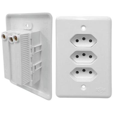 Imagem de Tomada Ilumi Stylus Tripla (3 Tom ) 10a 250v 201201 - Ilumi