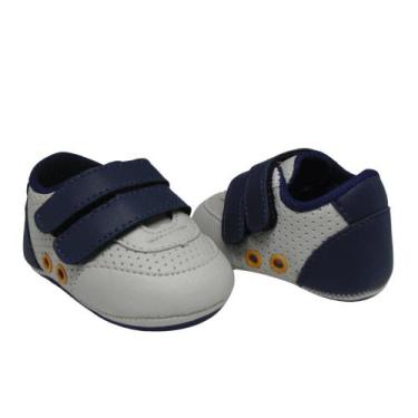 Imagem de Sapatinhos Bebe Tenis Fecho Fácil Infantil Masculino Luxo Batizado Men
