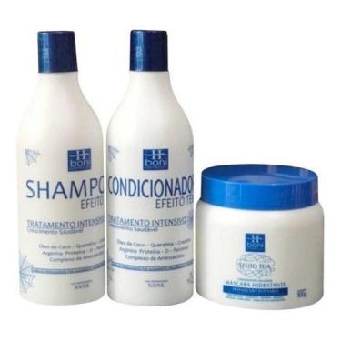 Imagem de Kit Home Care Efeito Teia Hboni Pós Quimica Shampoo, Condicionador e M