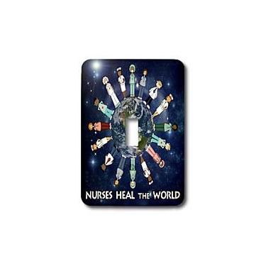Imagem de 3dRose lsp_79459_1 Cure o planeta mundial Terra com enfermeiras de todas as culturas circulando o globo, interruptor único